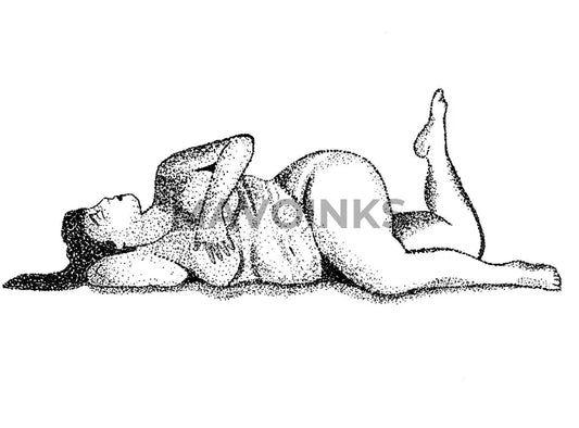 Stipple Hand Drawing Of Female Body 5X7 Print
