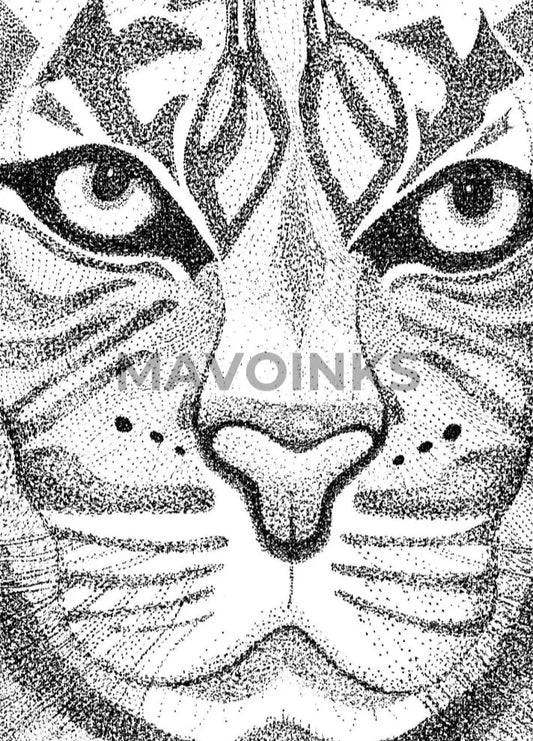 ’Tiger’ Stipple Print 5X7
